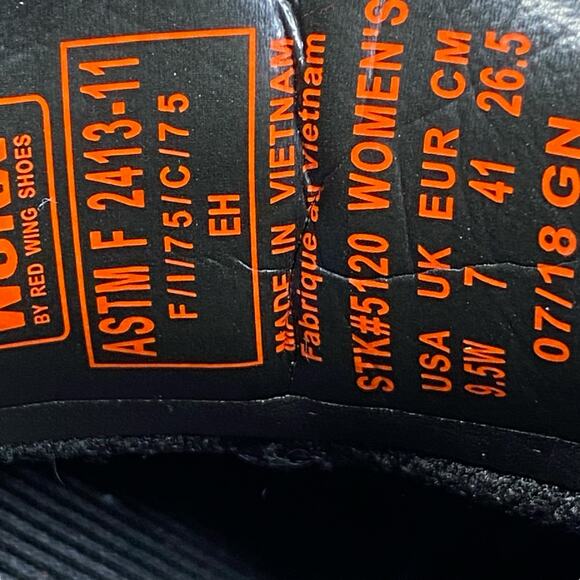 Worx X Red Wing Women’s Brown Steel Toe Heeled Work Boot Size 9.5 W - Picture 10 of 10